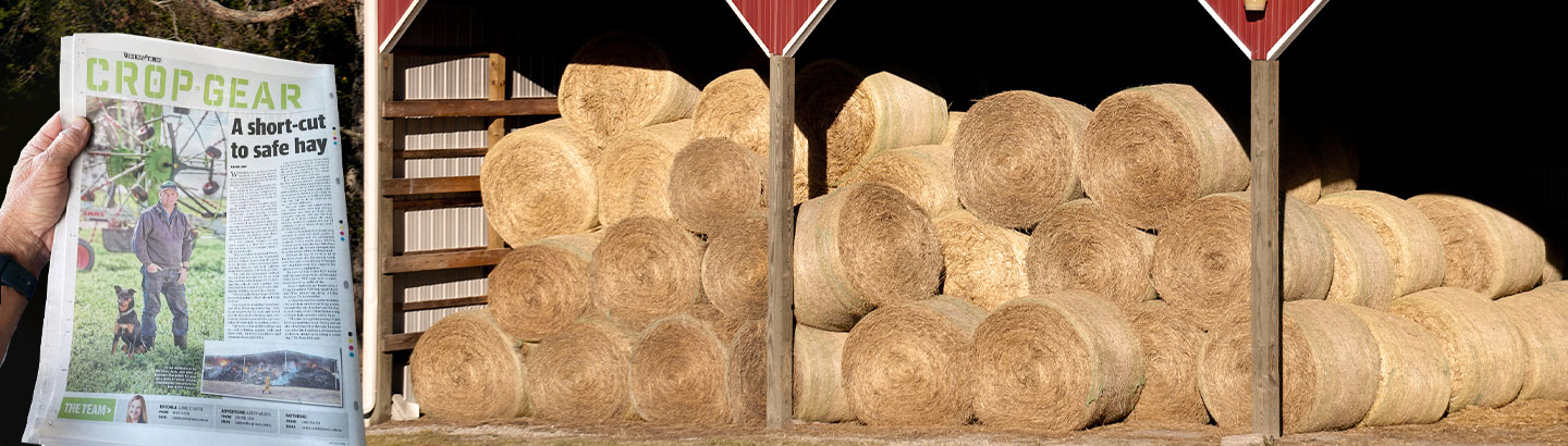 stack of hay bales