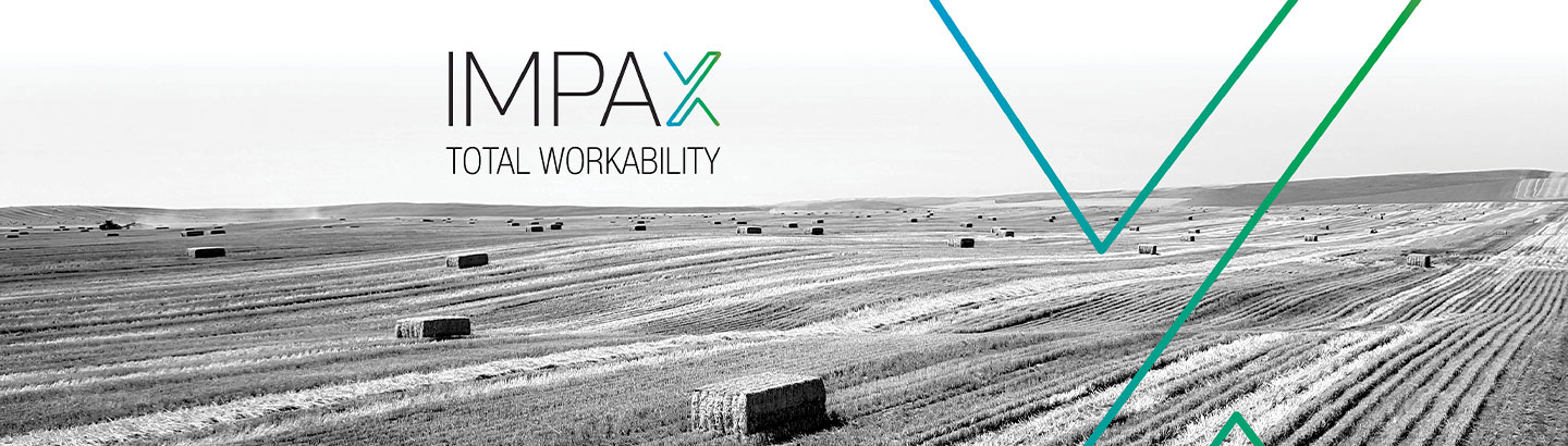 IMPAX technology field with square bales